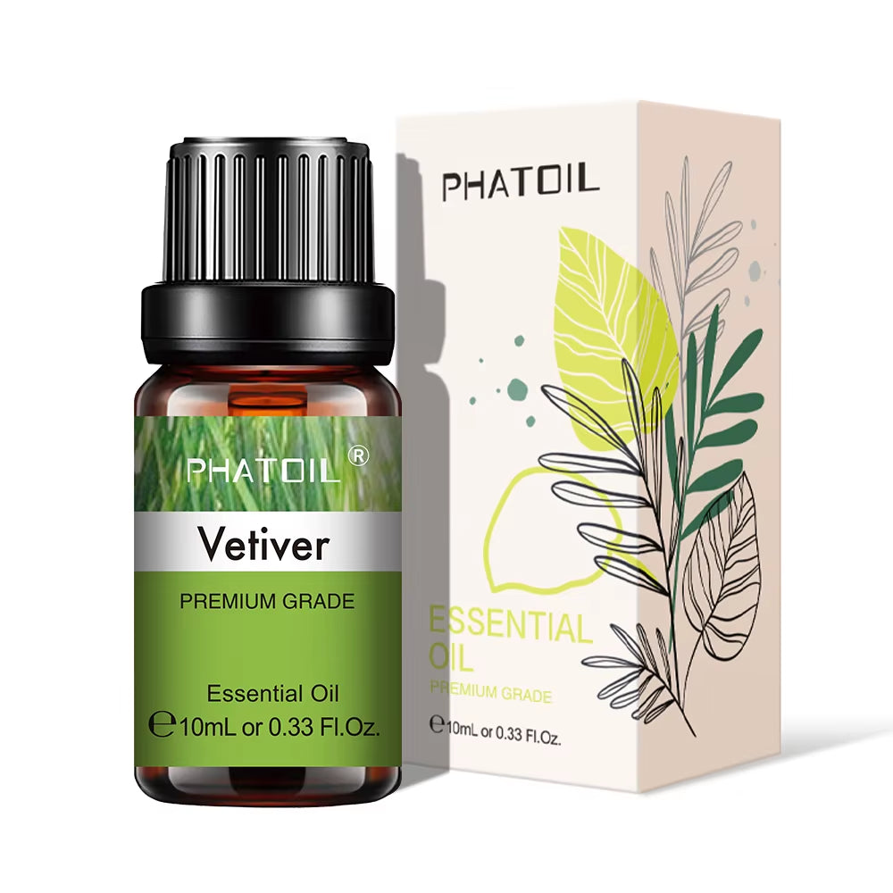 Natural Plant Essential Oil 10ml - Eucalyptus, Rose, Lemon, Bergamot, Vanilla, and Peppermint for Aromatherapy and Diffusers