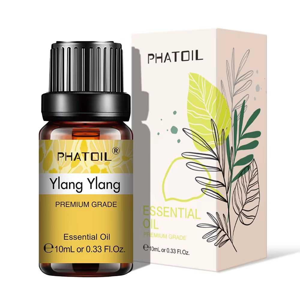 Natural Plant Essential Oil 10ml - Eucalyptus, Rose, Lemon, Bergamot, Vanilla, and Peppermint for Aromatherapy and Diffusers