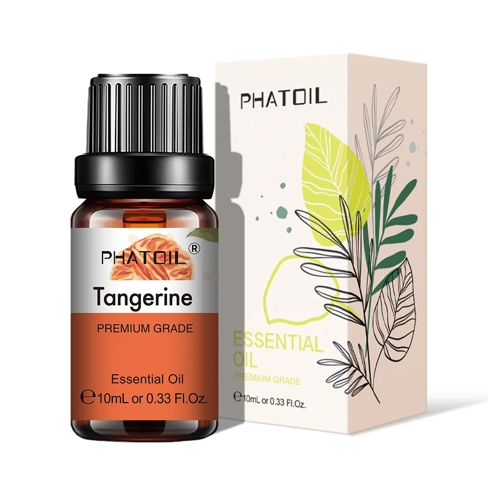 Natural Plant Essential Oil 10ml - Eucalyptus, Rose, Lemon, Bergamot, Vanilla, and Peppermint for Aromatherapy and Diffusers
