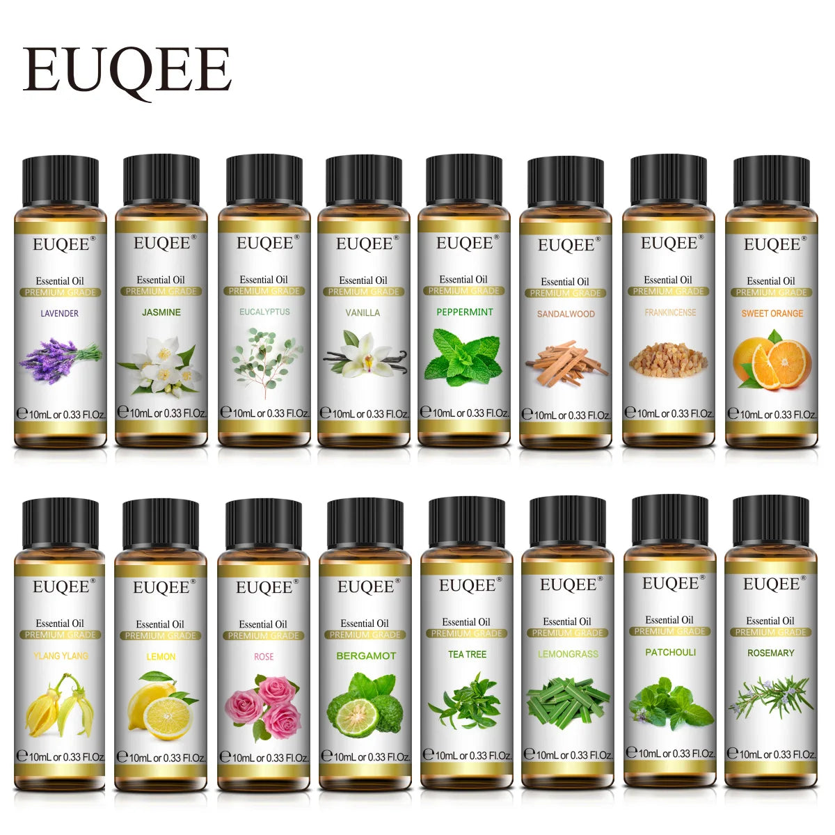 Indulge Your Senses with 10ml Natural Plant Essential Oils - Lavender, Jasmine, Eucalyptus, and Vanilla for Diffusers & Humidifiers