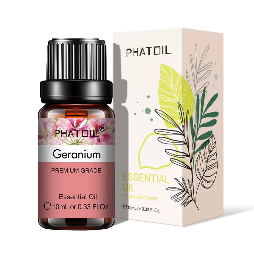 Natural Plant Essential Oil 10ml - Eucalyptus, Rose, Lemon, Bergamot, Vanilla, and Peppermint for Aromatherapy and Diffusers