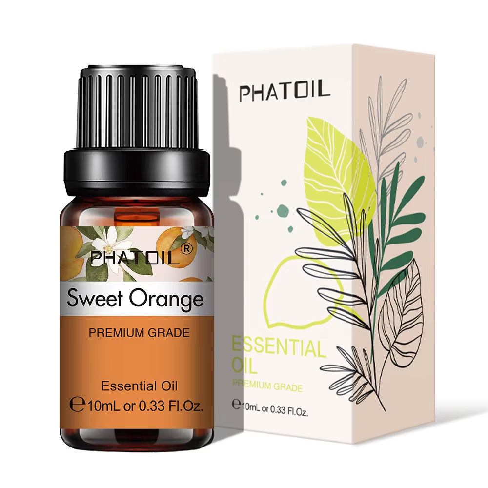 Natural Plant Essential Oil 10ml - Eucalyptus, Rose, Lemon, Bergamot, Vanilla, and Peppermint for Aromatherapy and Diffusers