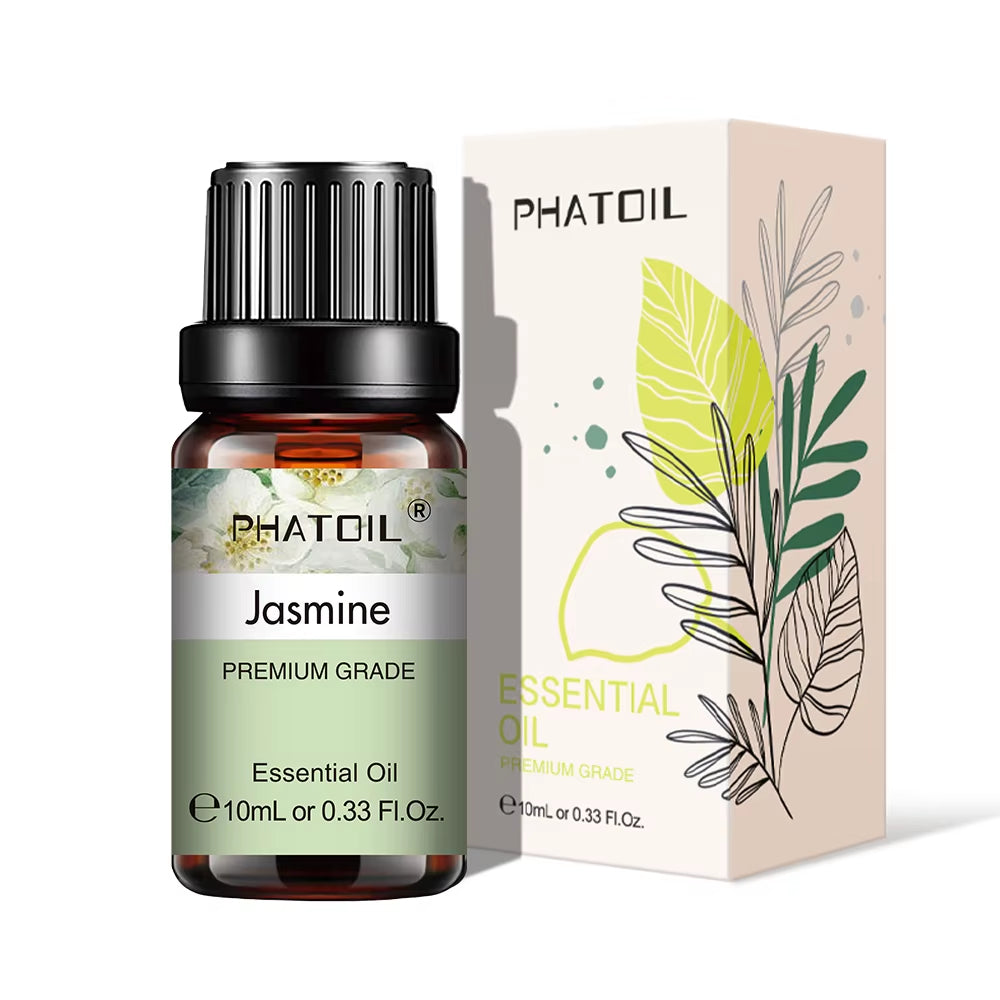 Natural Plant Essential Oil 10ml - Eucalyptus, Rose, Lemon, Bergamot, Vanilla, and Peppermint for Aromatherapy and Diffusers