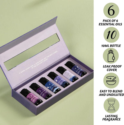 Sleep Essential Oils Set: Snooze Your Way to Bliss with 6 Pure Aromatic Wonders for Your Diffuser!