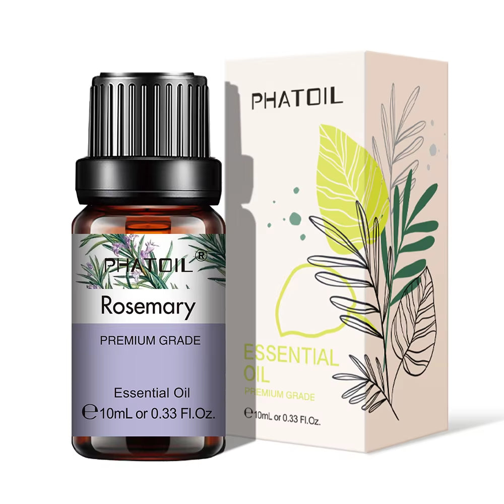 Natural Plant Essential Oil 10ml - Eucalyptus, Rose, Lemon, Bergamot, Vanilla, and Peppermint for Aromatherapy and Diffusers