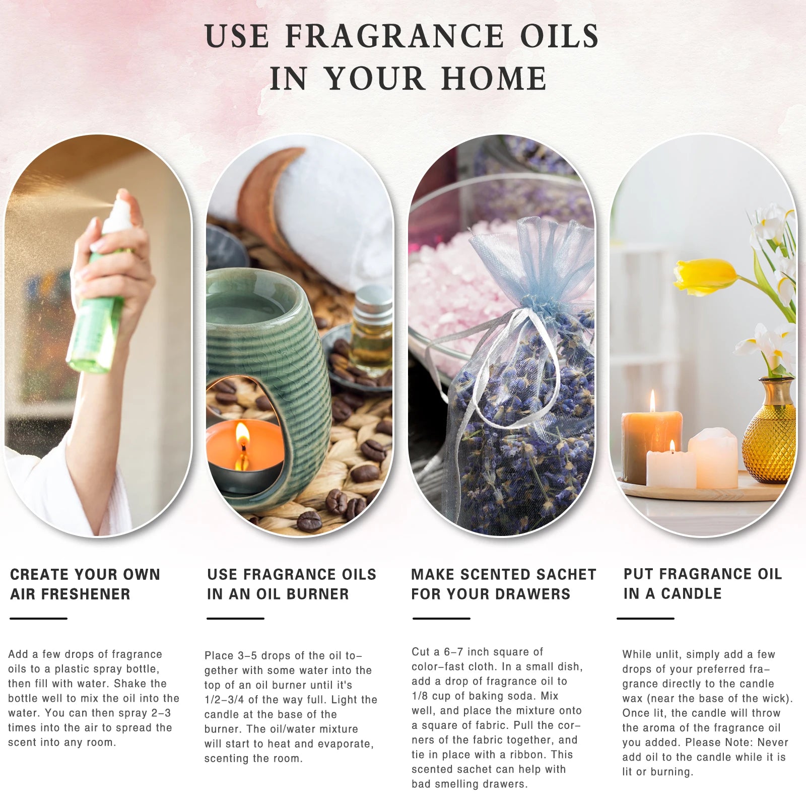 Natural Plant Essential Oil 10ml - Eucalyptus, Rose, Lemon, Bergamot, Vanilla, and Peppermint for Aromatherapy and Diffusers