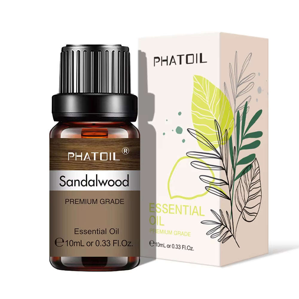 Natural Plant Essential Oil 10ml - Eucalyptus, Rose, Lemon, Bergamot, Vanilla, and Peppermint for Aromatherapy and Diffusers