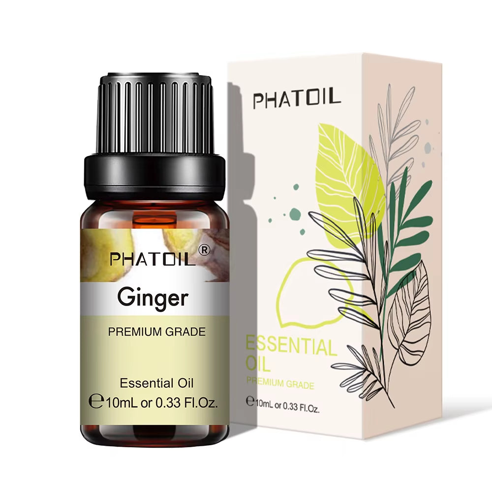 Natural Plant Essential Oil 10ml - Eucalyptus, Rose, Lemon, Bergamot, Vanilla, and Peppermint for Aromatherapy and Diffusers
