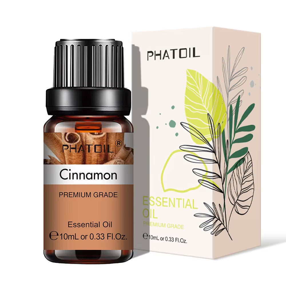 Natural Plant Essential Oil 10ml - Eucalyptus, Rose, Lemon, Bergamot, Vanilla, and Peppermint for Aromatherapy and Diffusers