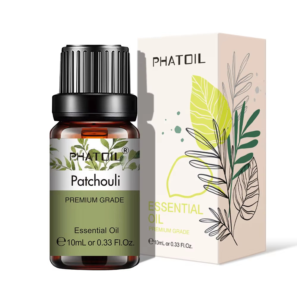 Natural Plant Essential Oil 10ml - Eucalyptus, Rose, Lemon, Bergamot, Vanilla, and Peppermint for Aromatherapy and Diffusers