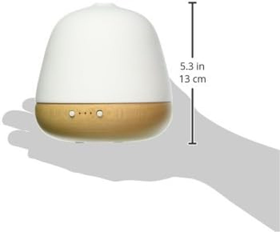 Transform Your Space with the Mia Essential Oil Diffuser - Handcrafted Ceramic & Solid Wood Aromatherapy Humidifier, 180ml Capacity with Auto Shut-Off and Soothing Night Light