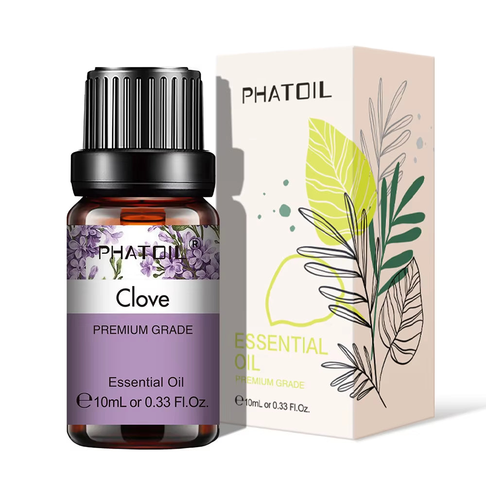 Natural Plant Essential Oil 10ml - Eucalyptus, Rose, Lemon, Bergamot, Vanilla, and Peppermint for Aromatherapy and Diffusers
