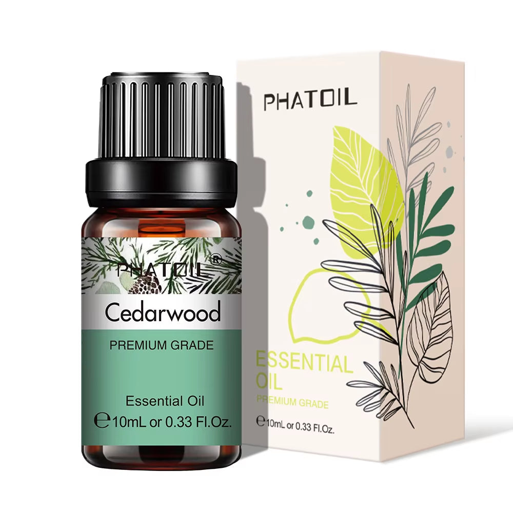 Natural Plant Essential Oil 10ml - Eucalyptus, Rose, Lemon, Bergamot, Vanilla, and Peppermint for Aromatherapy and Diffusers